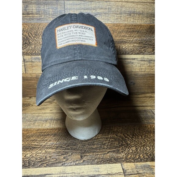 Harley-Davidson Black Baseball Cap “Since 1903” Adjustable Strapback - Picture 1 of 7